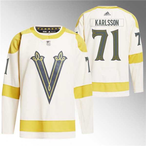 Mens Vegas Golden Knights #71 William Karlsson Cream 2024 Winter Classic Primegreen Stitched Jersey Dzhi->->NHL Jersey